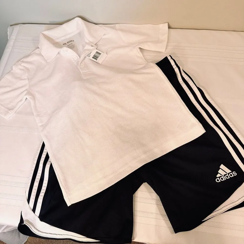 Adidas Shorts And Broadcloth Polo Shirt